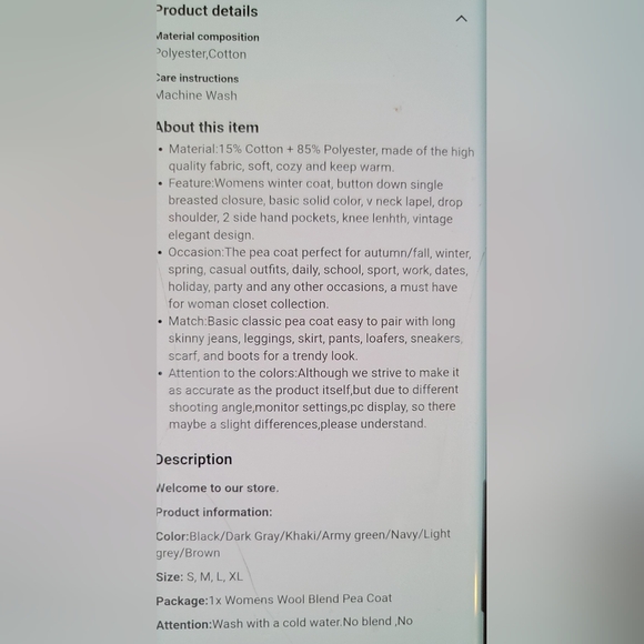 NWT COUTURE High End Designer Cotton Blend Notch Lapel Pea Over Coat  Khaki Med - Picture 7 of 11